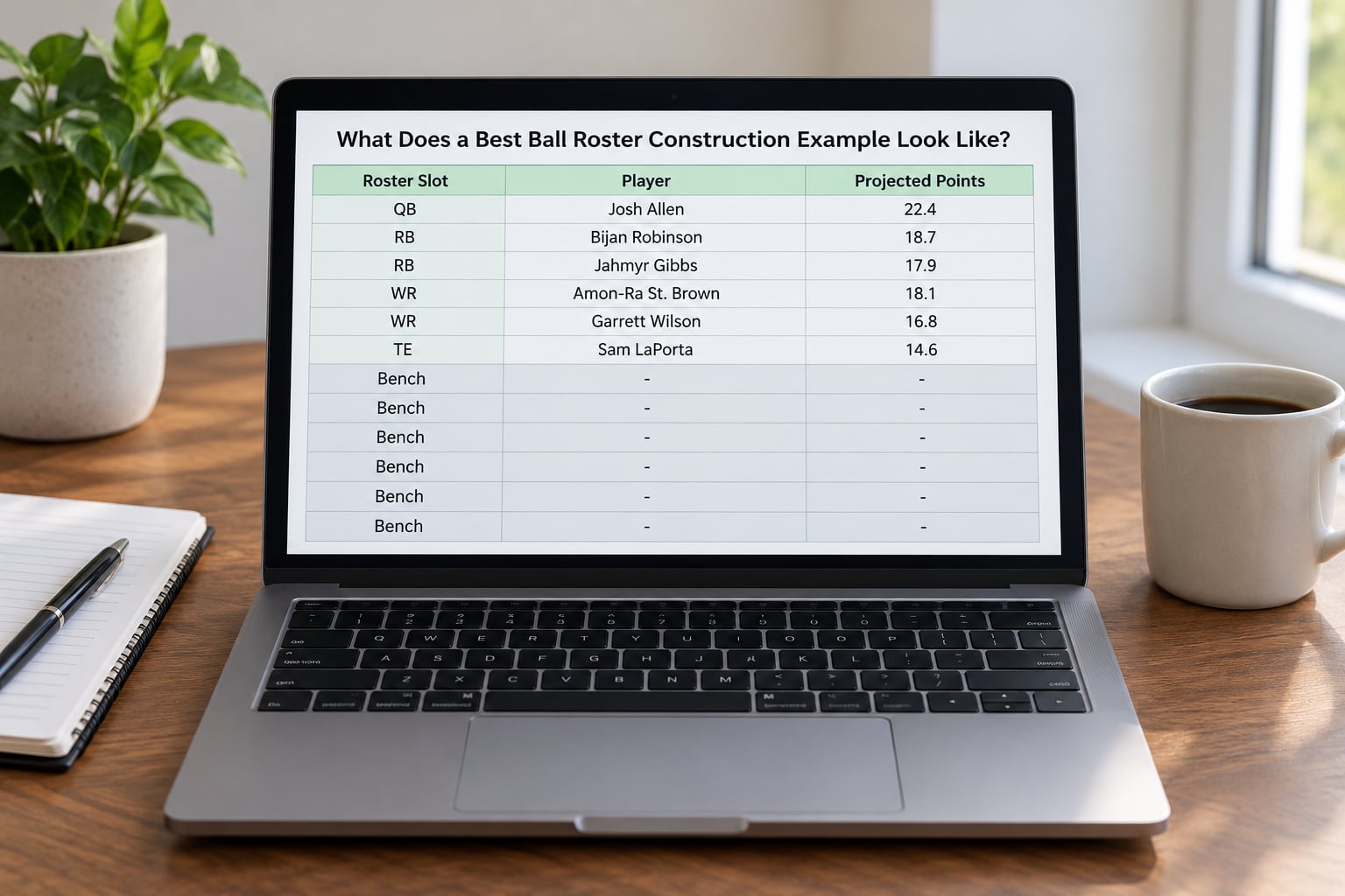 What Does a Best Ball Roster Construction Example Look Like?
