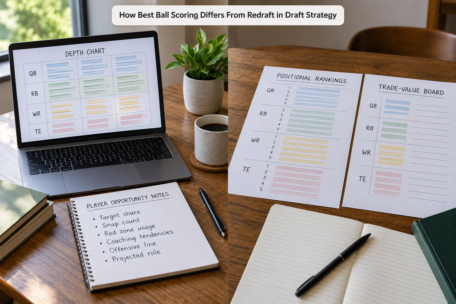How Best Ball Scoring Differs From Redraft in Draft Strategy
