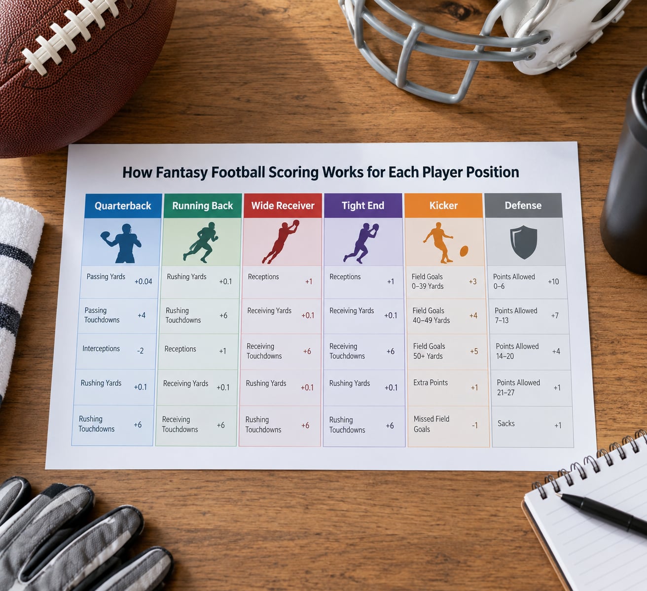 How Fantasy Football Scoring Works for Each Player Position