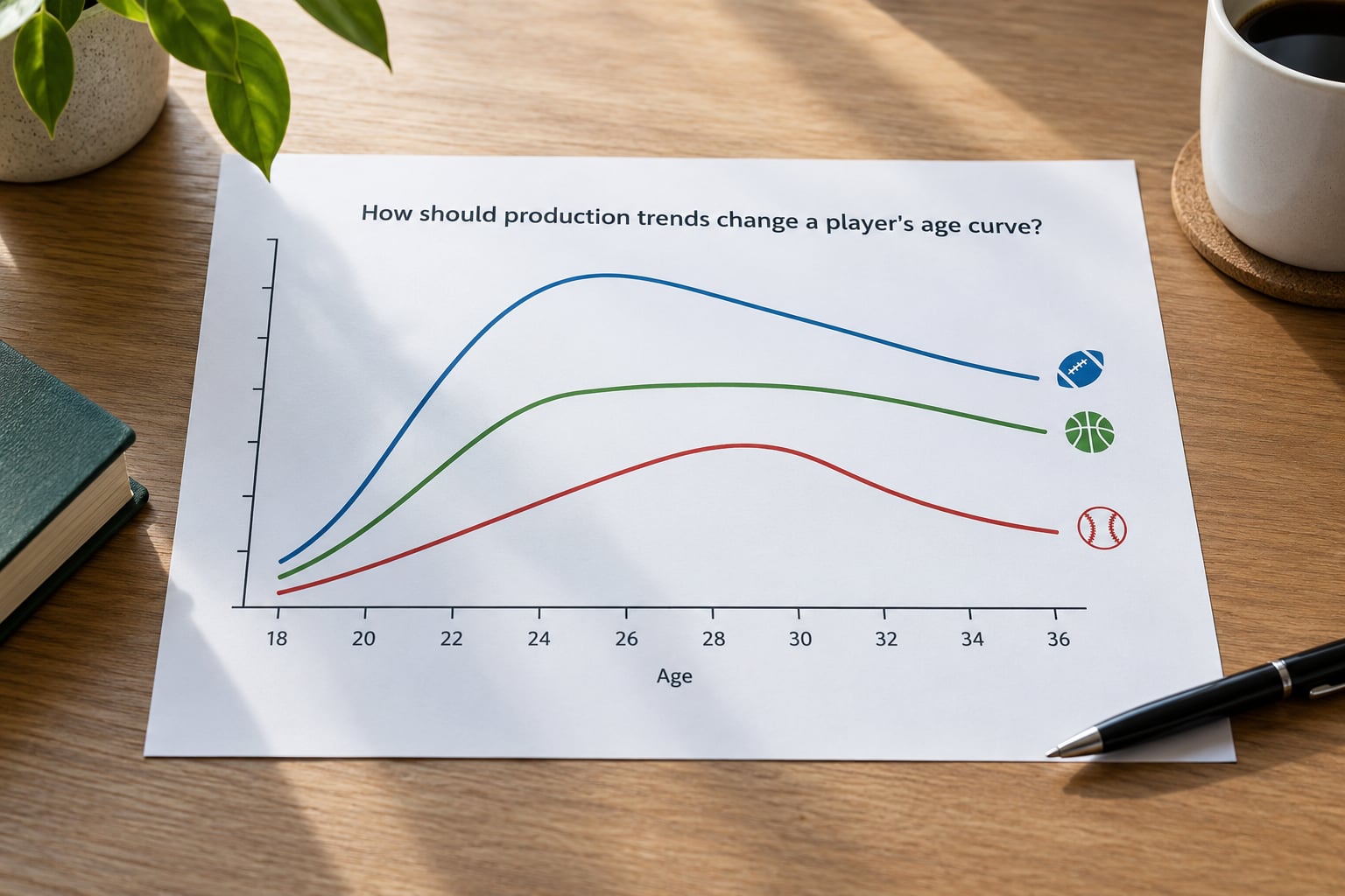 How should production trends change a player's age curve?