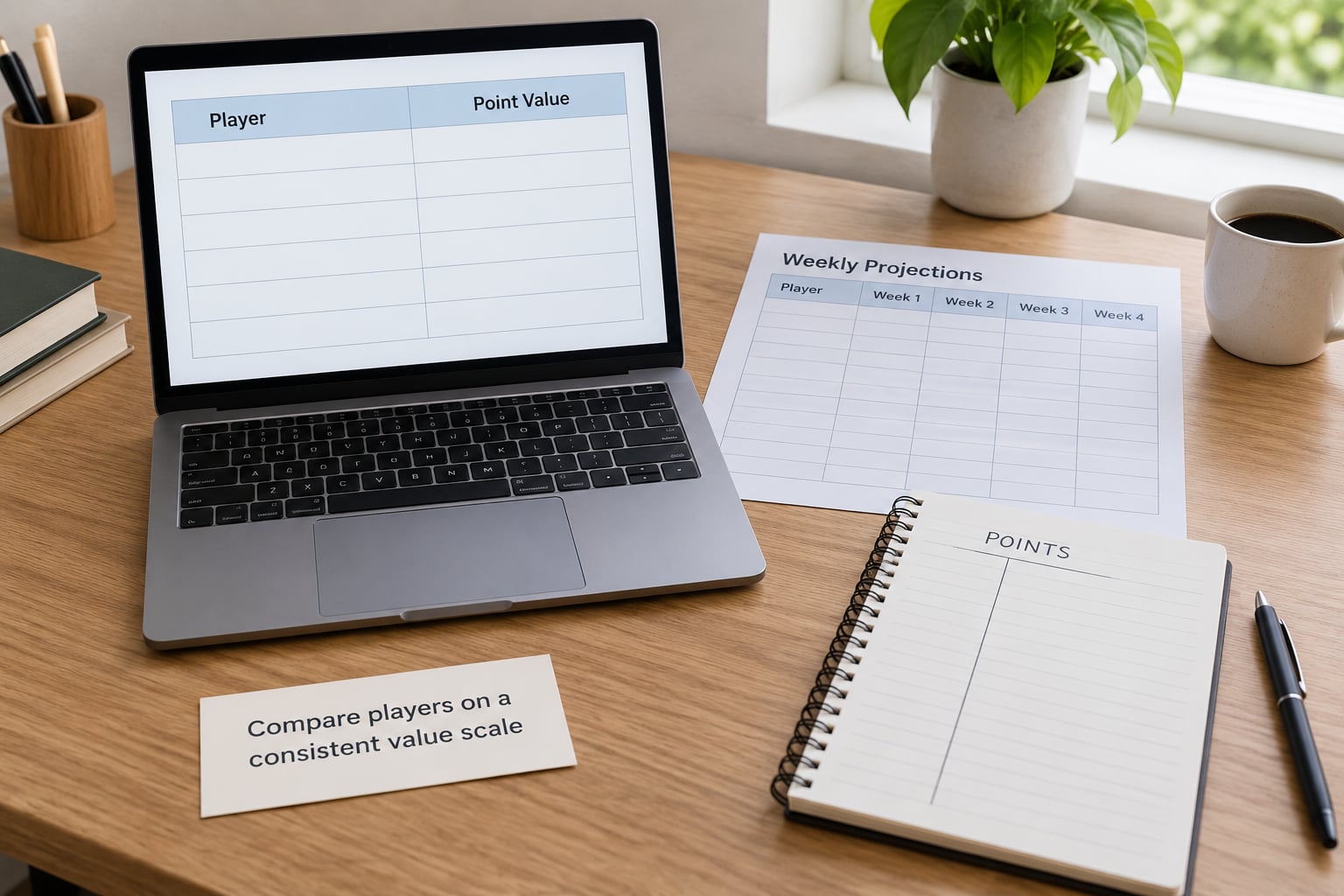 Compare players on a consistent value scale