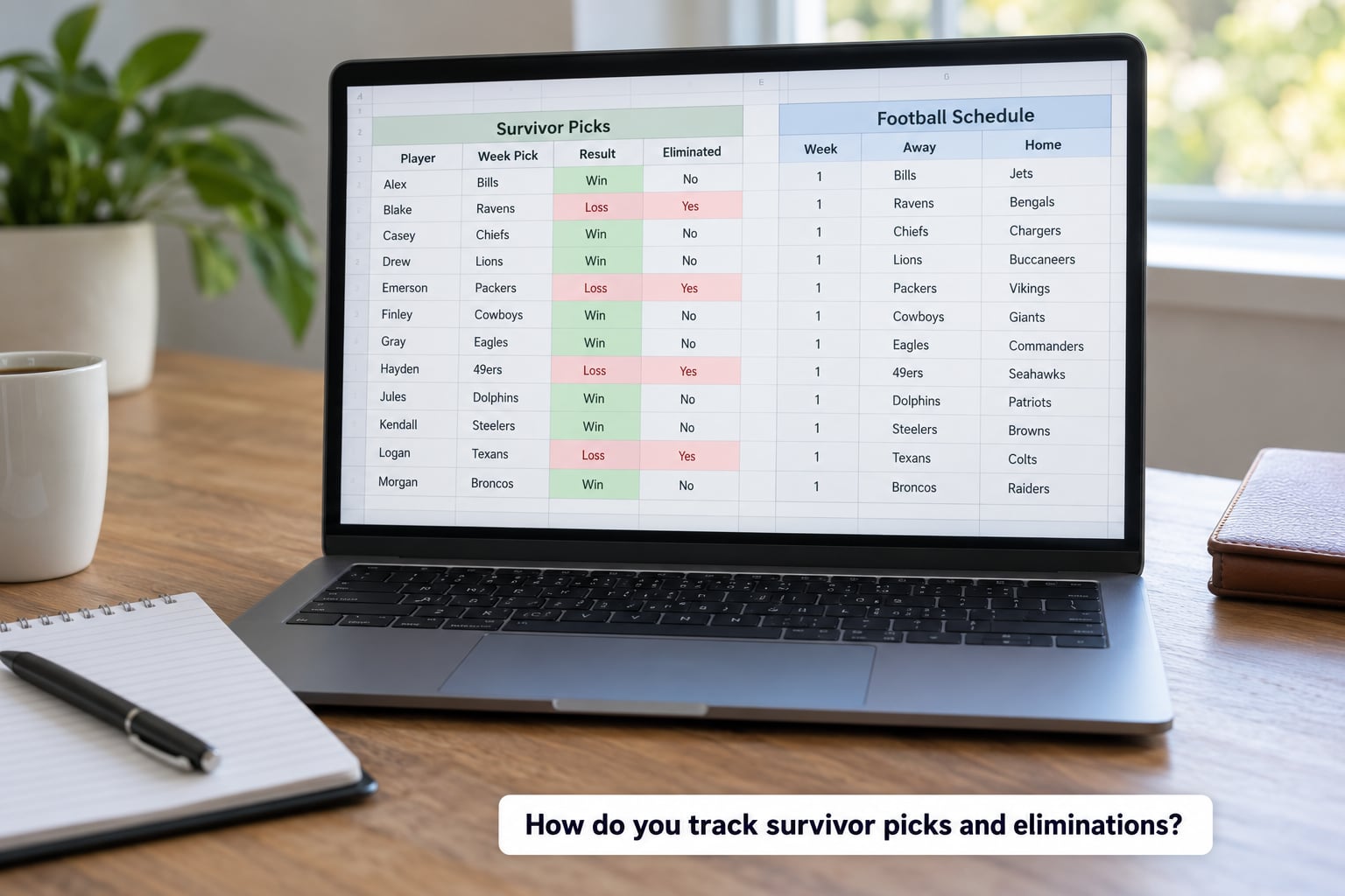 How do you track survivor picks and eliminations?