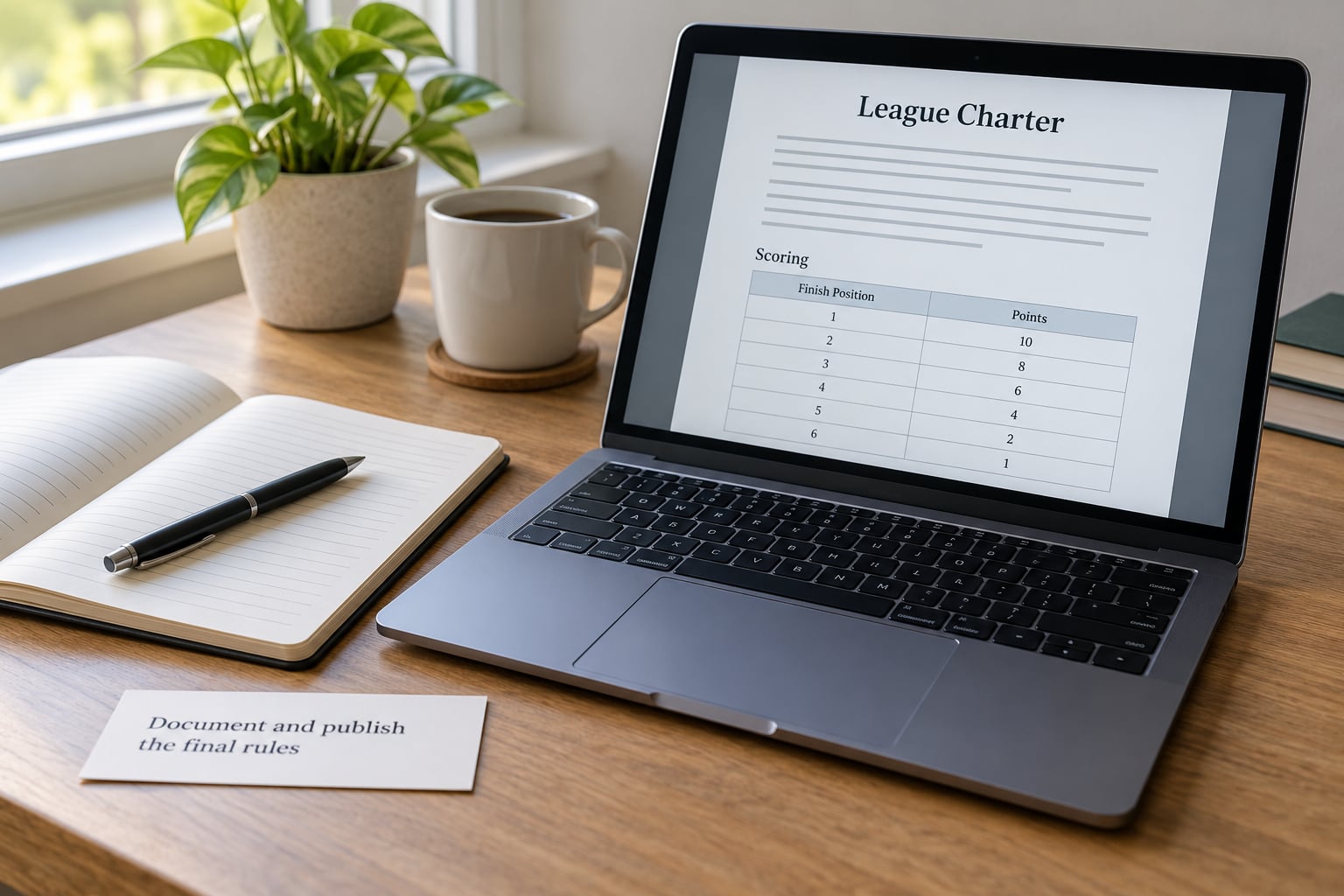 Document and publish the final rules