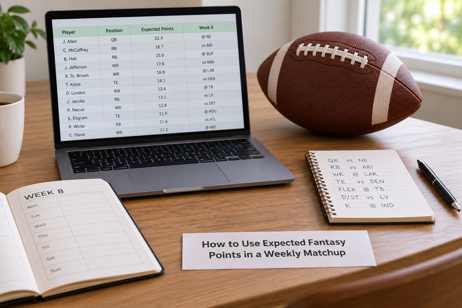 How to Use Expected Fantasy Points in a Weekly Matchup