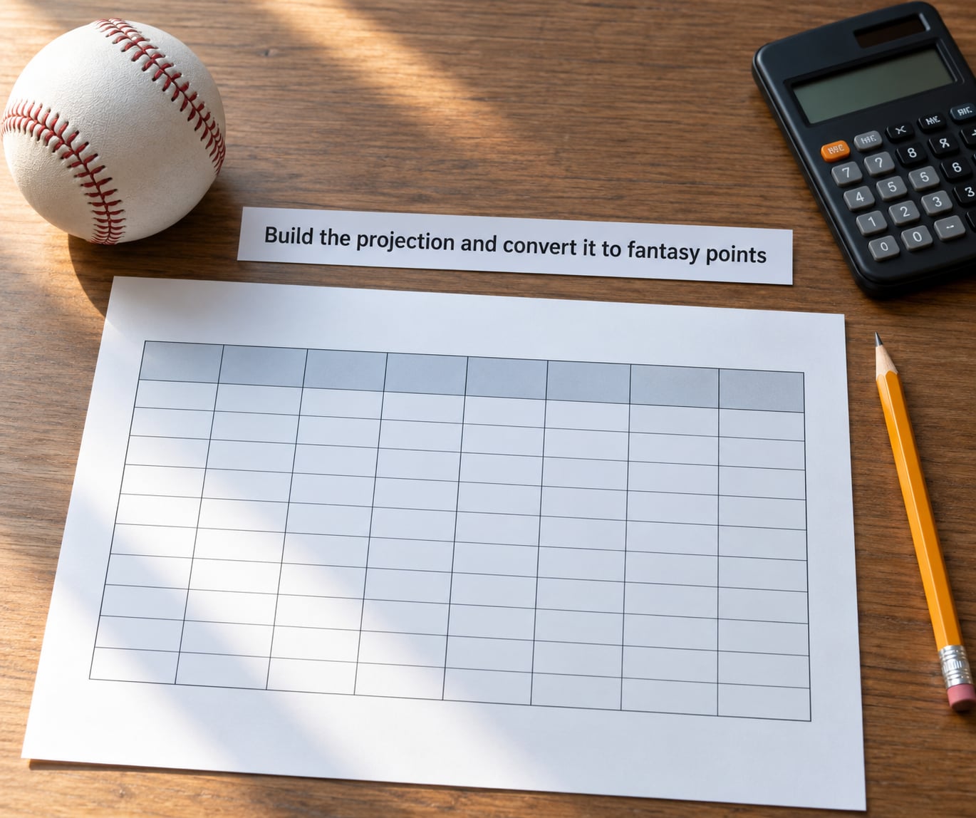 Build the projection and convert it to fantasy points